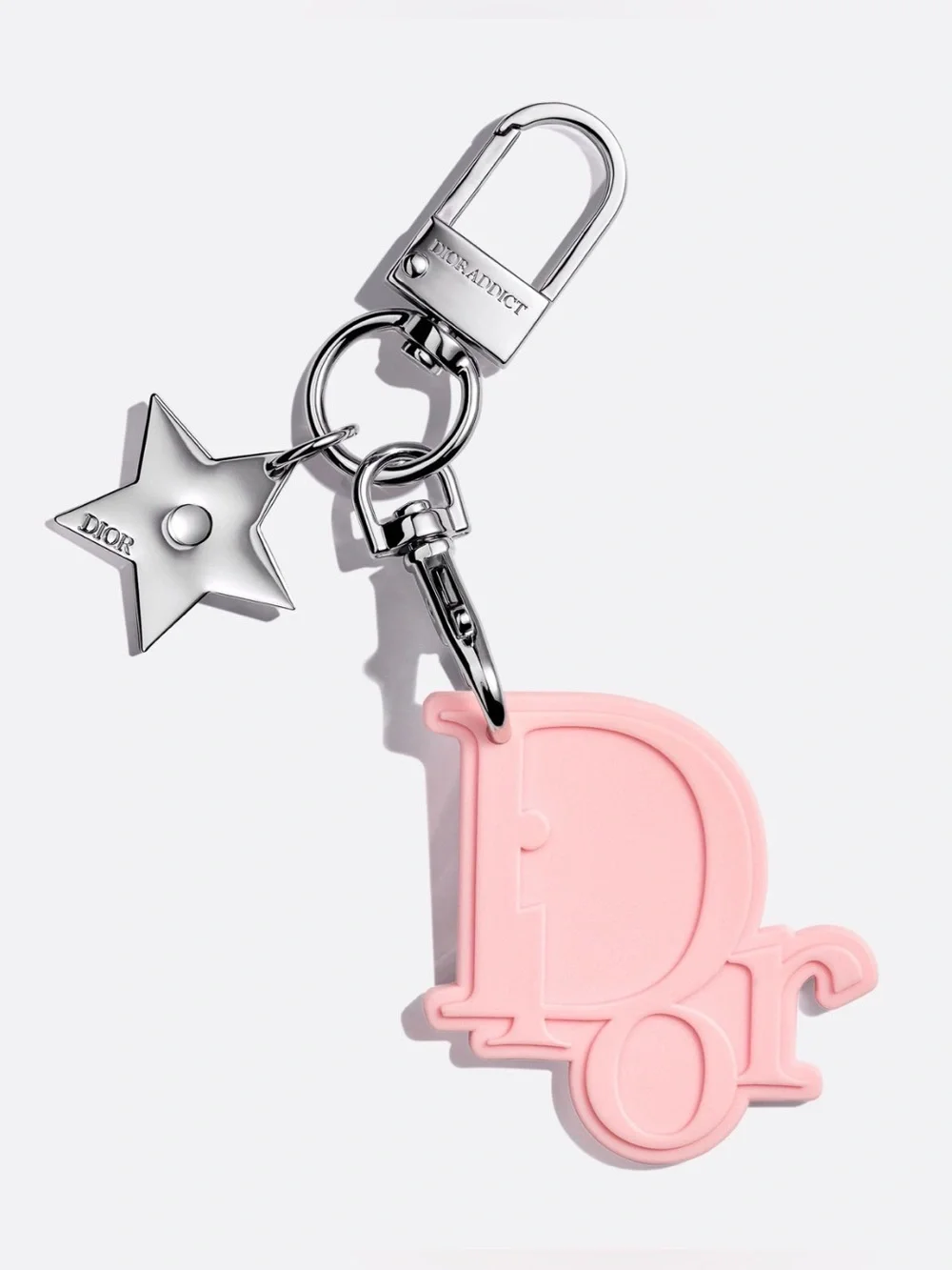 Dior Beauty Addict Rosy Glow Scented Pink Rubber Keychain W/ Charms - Picture 2 of 4